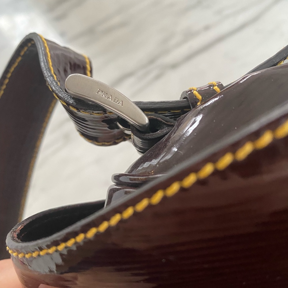 Prada Hobo Bag - Brown Patent Leather - Picture 7 of 14